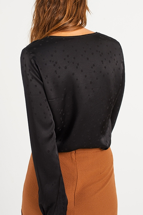 BLACK JACQUARD POLKA DOT MOTIF BLOUSE 2