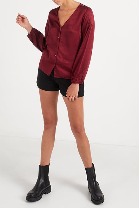 BURNT EARTH JACQUARD POLKA DOT MOTIF BLOUSE 3