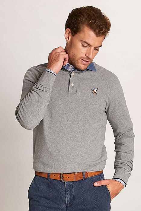 LUX DENIM CLR CF LS PIQ GREY 2