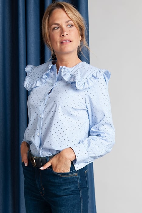 LARGE COLLAR LS SHIRT BLUE 2