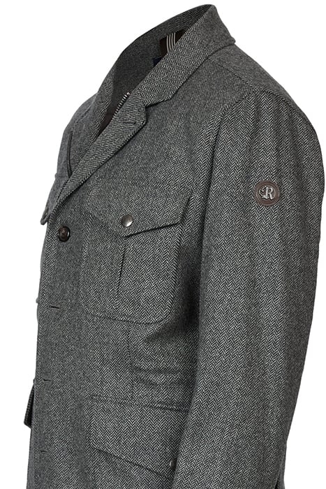 MULTI PKT QUILTED BLAZER GREY 3