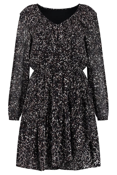 ROSIE DRESS ABSTRACT ANIMAL BLACK 1