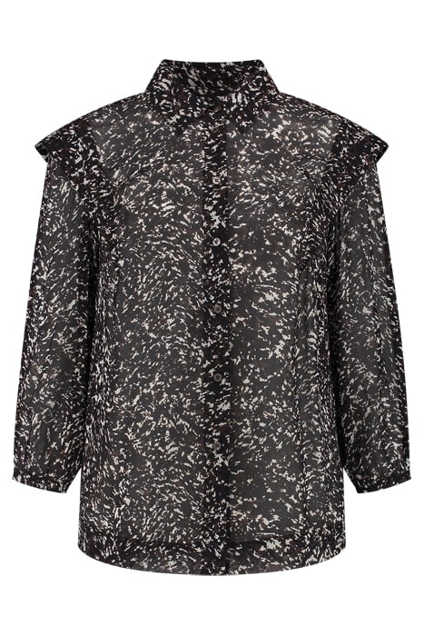 ROSIE BLOUSE ABSTRACT ANIMAL BLACK 1