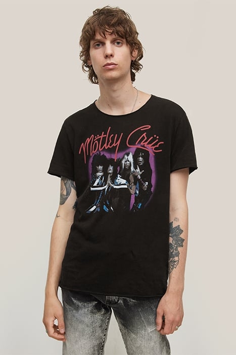 SS RAW EDGE TEE VINTAGE WASH - MOTLEY CRUE PURPLE BLACK 1