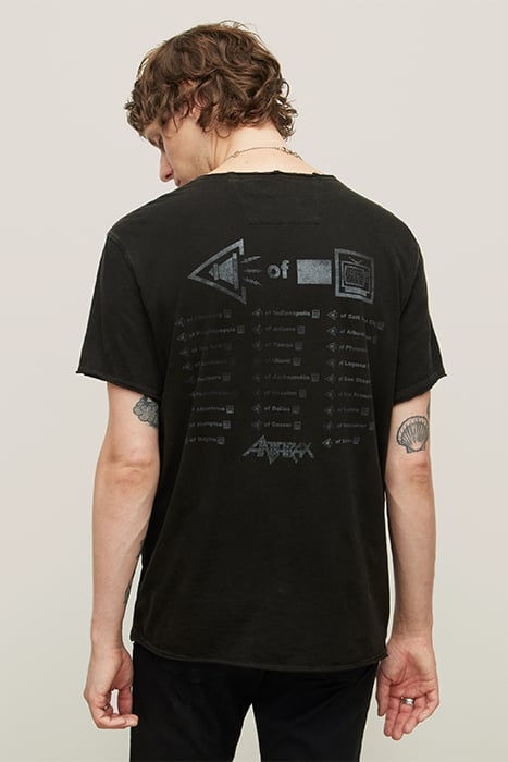 SS RAW EDGE TEE VINTAGE WASH - ANTHRAX WHITE NOISE BLACK 2
