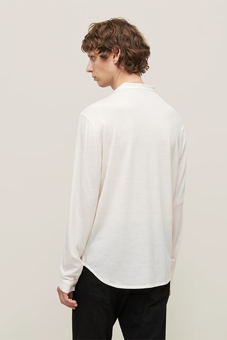 FULTON REGULAR FIT LS STAND COLLAR SHIRT IN EXTRAF WHITE 2