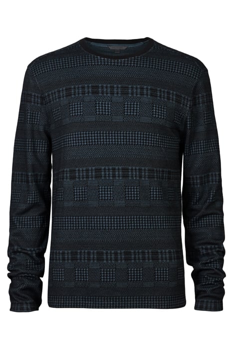 READE LS PATTERN MIX CREW WITH COLD DYE TITANIUM BLUE 5