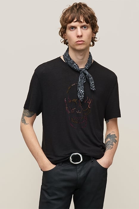 SS CREW TEE - EMBELLISHED SKULL BLACK 1