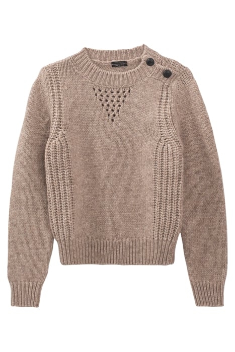 WOOL WOOL SWEATER CAMEL PUTS WOMEN'S SHOULDER BUTTONS 1