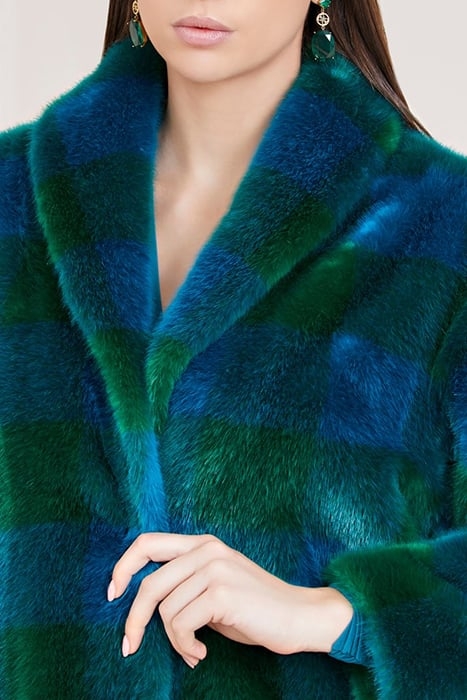 ROCHELLE COAT GREEN AND BERMUDA FAUX FUR 5