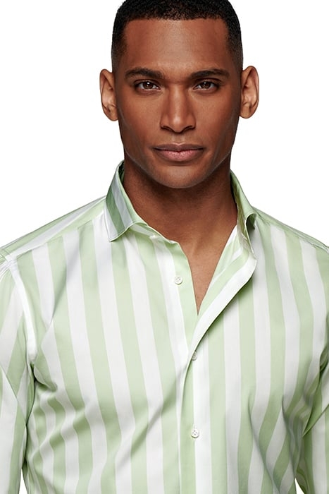 GREEN STRIPED EXTRA SLIM FIT SHIRT 5