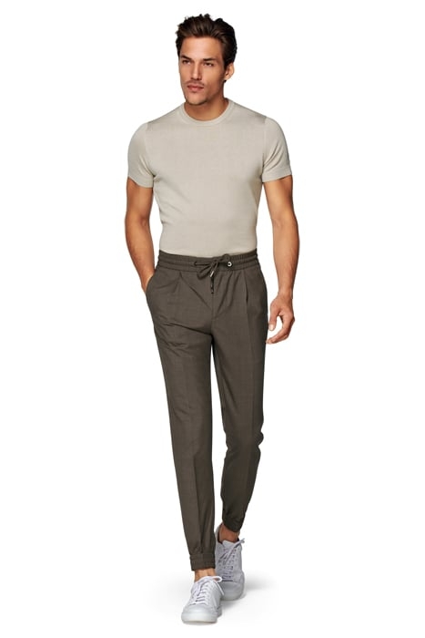 MID BROWN DRAWSTRING AMES TROUSERS 3