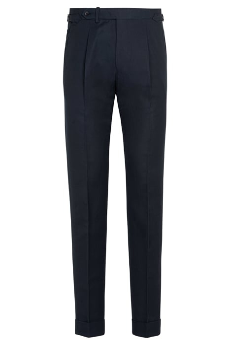 NAVY PLEATED VIGO TROUSERS 6