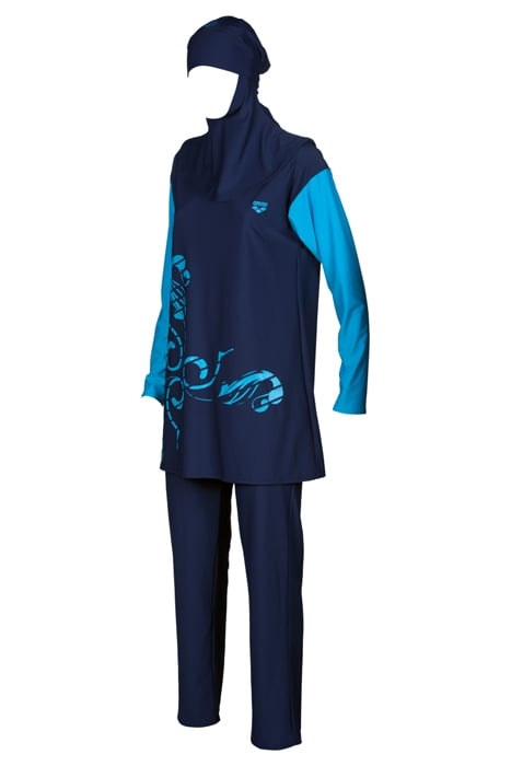 W ABIR COVER UP NAVY TURQUOISE 8