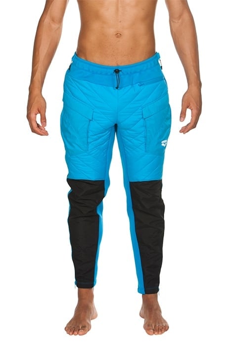 HALF-QUILTED PANT CYAN BLACK 2