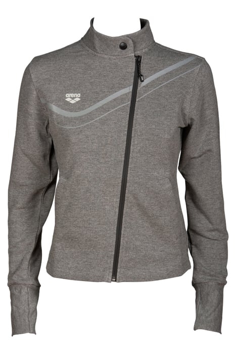 W ASYMMETRIC F/Z JACKET DARK GREY MELANGE 1