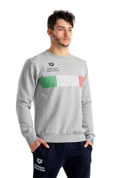 FIN CREW NECK MEDIUM GREY HEATHER 2