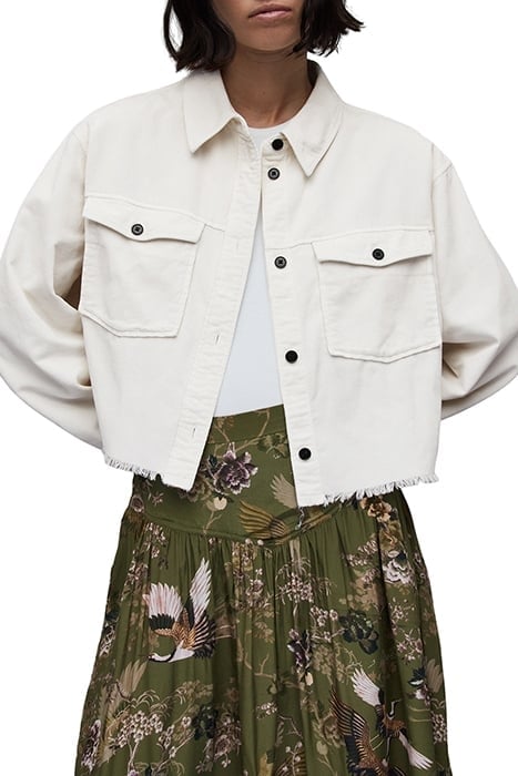 ZIVA CORD SHIRT ALMOND WHITE 1