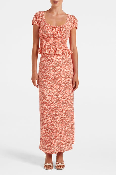 CECILIA WAISTED CAP SLEEVE TOP MEMPHIS DITSY 3