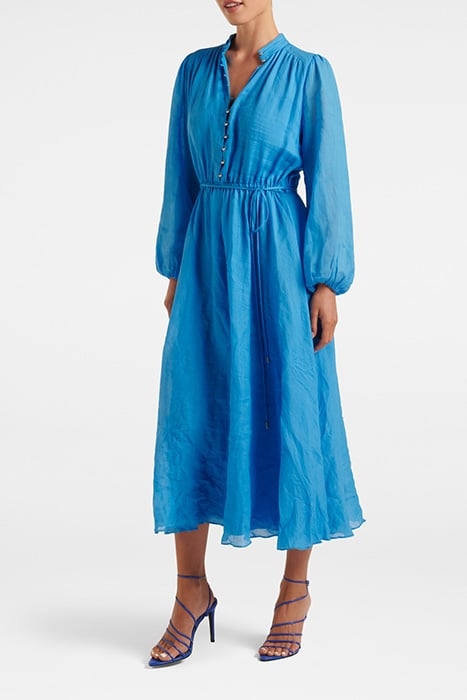 GWEN BUTTON UP MIDI DRESS VIVID CORNFLOWER 3