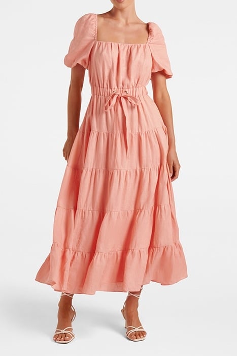 POLLY PINTUCK MIDI DRESS CONCH SHELL 1