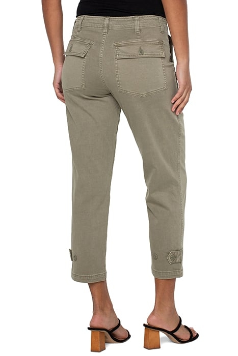 UTILITY CROP CARGO W/ CINCHED LEG PEWTER GREEN 2