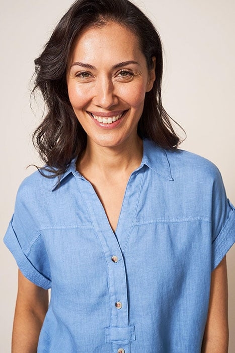 ELSIE LINEN TUNIC MID BLUE 4