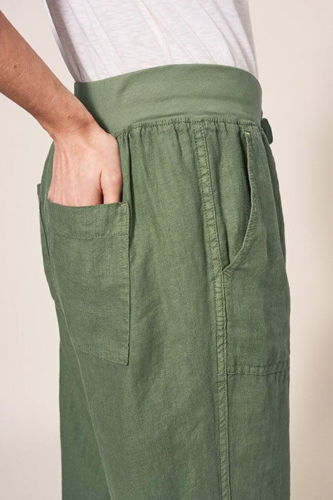 EFFIE LINEN TROUSER KHAKI GREEN 3