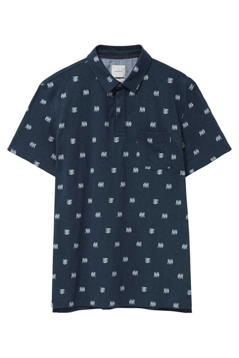 SARDINE PRINTED SS POLO DARK NAVY 4