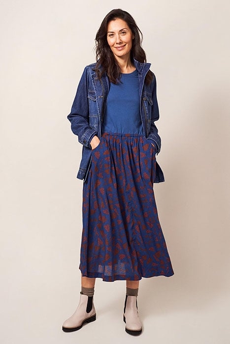 SADIE MIDI DRESS NAVY MULTI 1