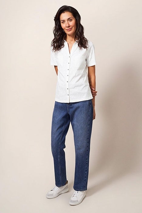 PENNY POCKET EMB JERSEY SHIRT BRILLIANT WHITE 1