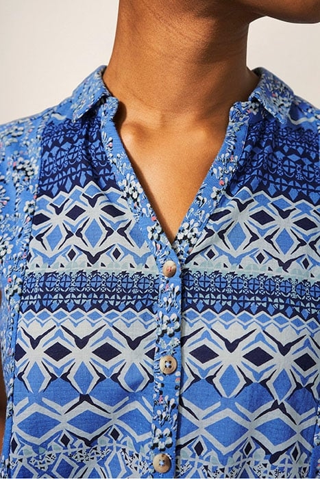 FLOWING GRAES JERSEY SHIRT BLUE PRINTED 3