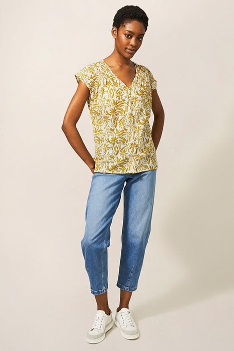 RAE ORGANIC COTTON VEST WHITE MULTI 1