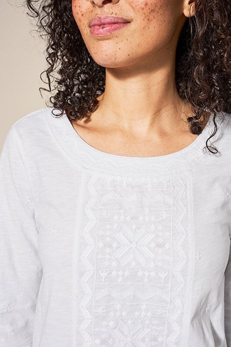 WEAVER EMBROIDERY JERSEY TEE BRILLIANT WHITE 3