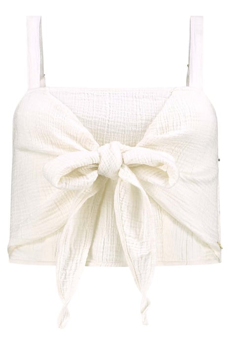 LADIES BONAIRE TOP MOUSSELINE WAFFLE JET STREAM WHITE 8