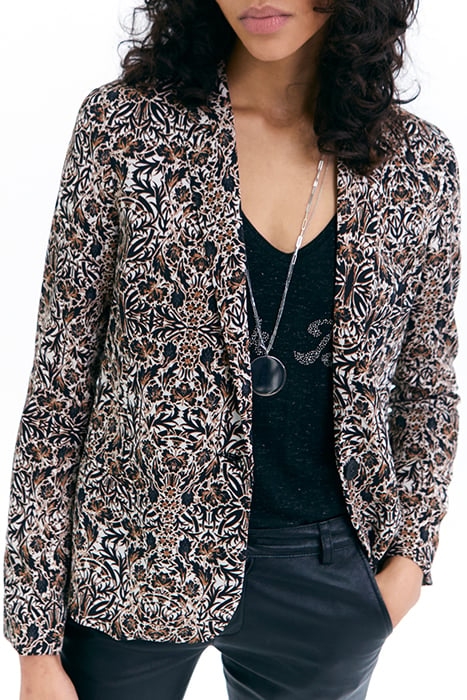 BROWN ARABESQUE PRINT SUIT JACKET 5