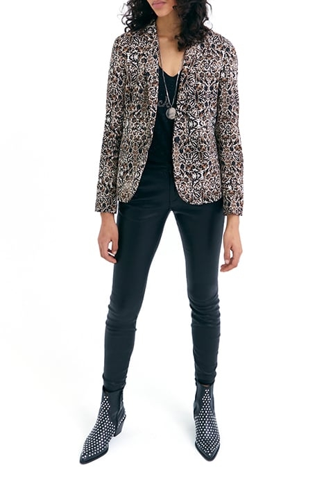 BROWN ARABESQUE PRINT SUIT JACKET 3