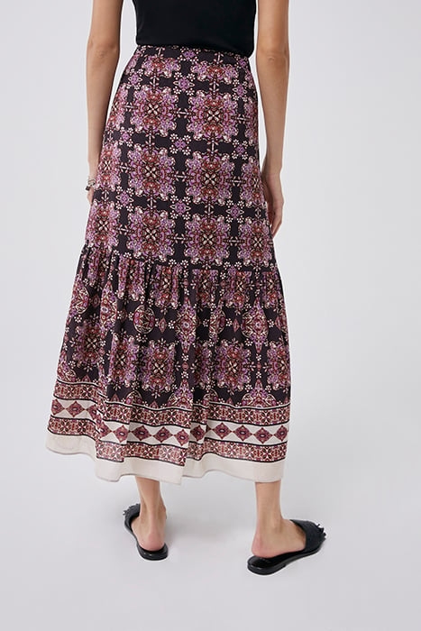 PURPLE BOHO PRINT LONG SKIRT 2