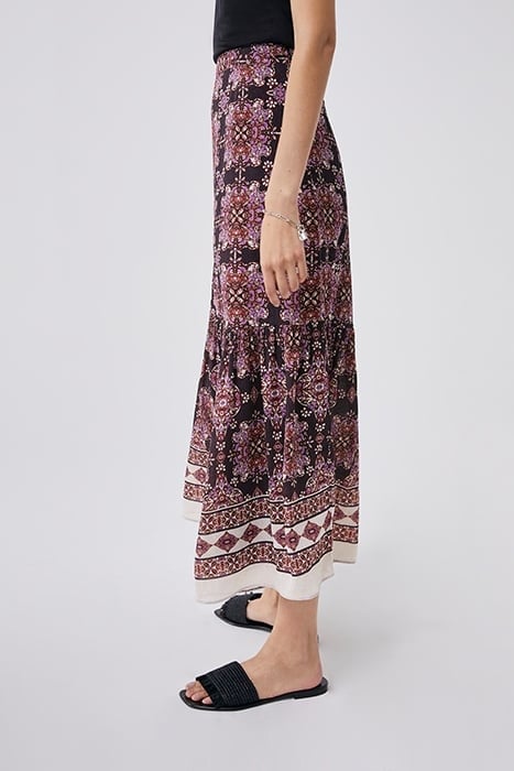 PURPLE BOHO PRINT LONG SKIRT 4
