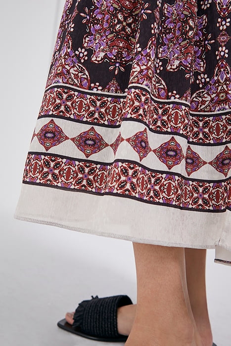 PURPLE BOHO PRINT LONG SKIRT 8