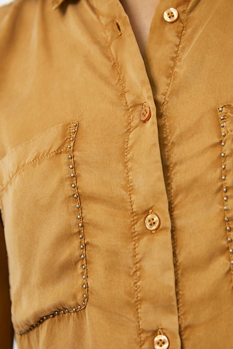 YELLOW BEADED CUPRO SHIRT 4