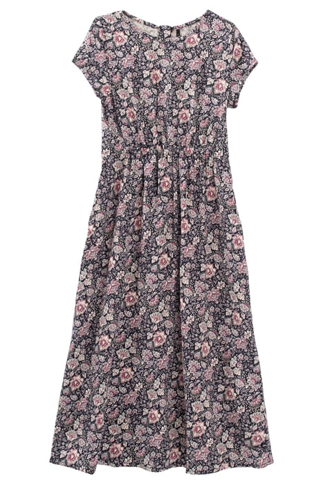 GIRLS' NAVY FLOWER PRINT LENZING™ ECOVERO™ LONG DRESS 1