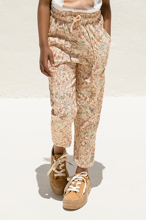 GIRLS’ PEACH FLORAL PRINT LENZING™ ECOVERO™ VISCOSE TROUSERS 3
