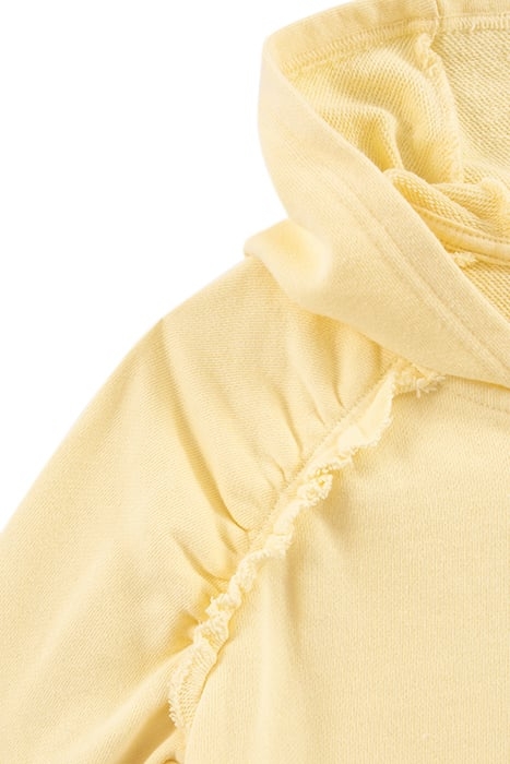 GIRLS’ YELLOW HOODED CARDIGAN WITH PRINT ON BACK 4