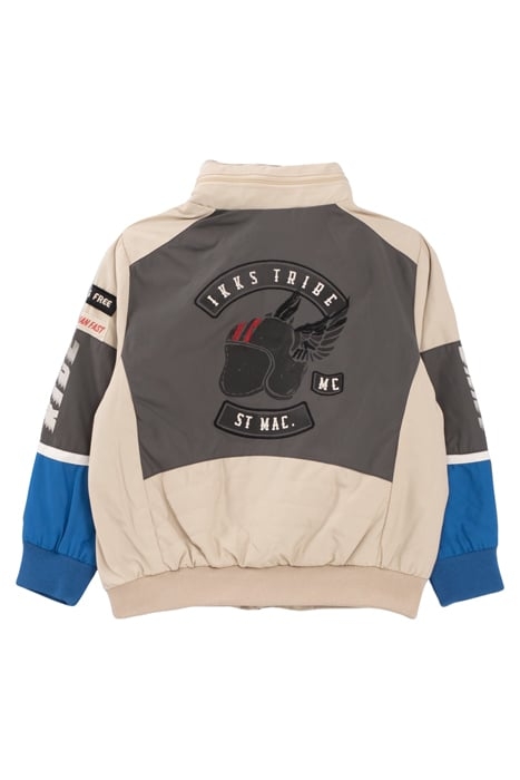 BOYS’ BEIGE, BLUE AND GREY PATCHED JACKET 3