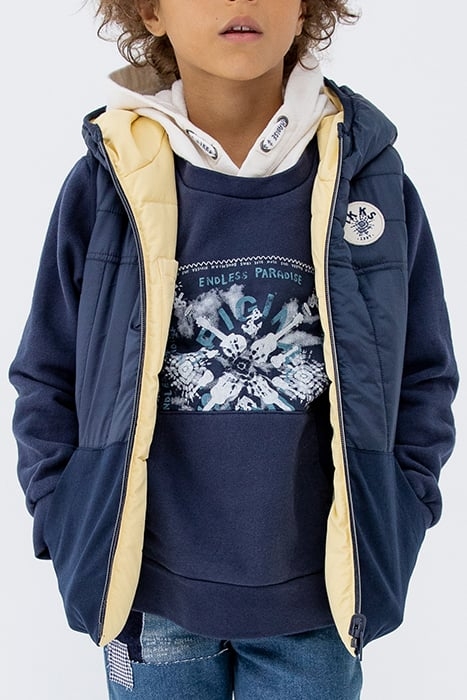 NAVY AND YELLOW REVERSIBLE BODYWARMER 1