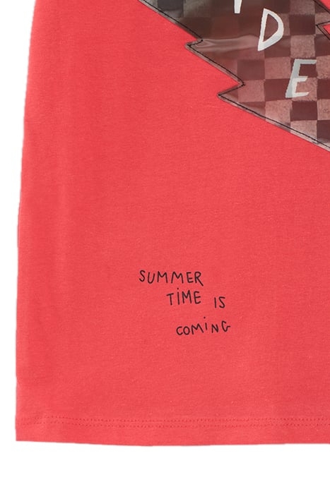 BOYS’ RED ORGANIC COTTON T-SHIRT WITH LENTICULAR LIGHTNING 5