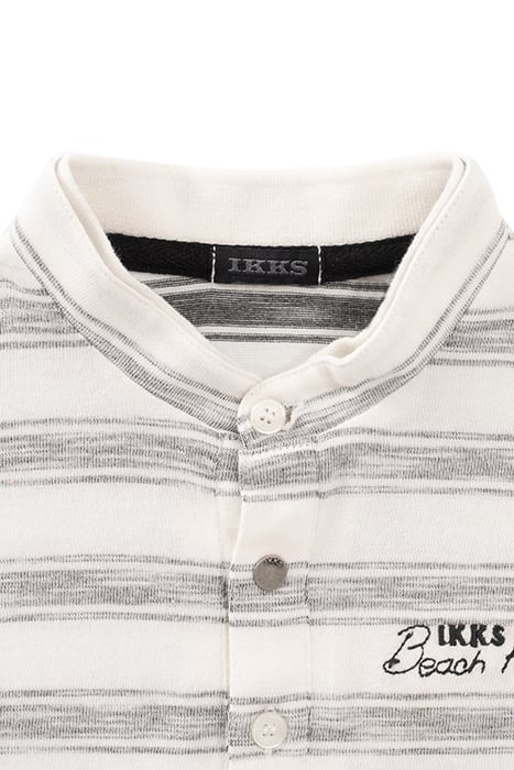 BOYS’ ECRU POLO SHIRT WITH GREY STRIPES 3