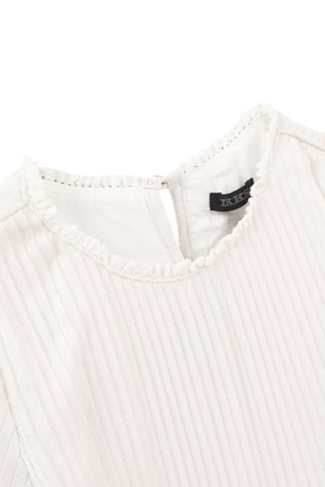 GIRLS’ WHITE GLITTERY PLEATED DRESS WITH GOLD WAISTBAND 4