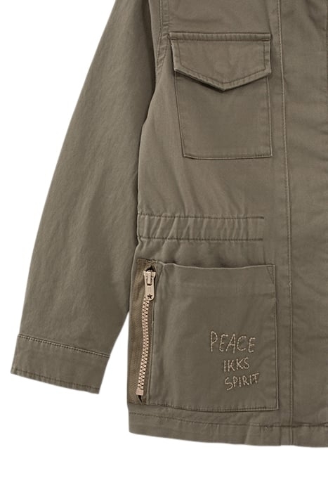 GIRLS' KHAKI SAFARI JACKET WITH XL EMBROIDERED BACK 7